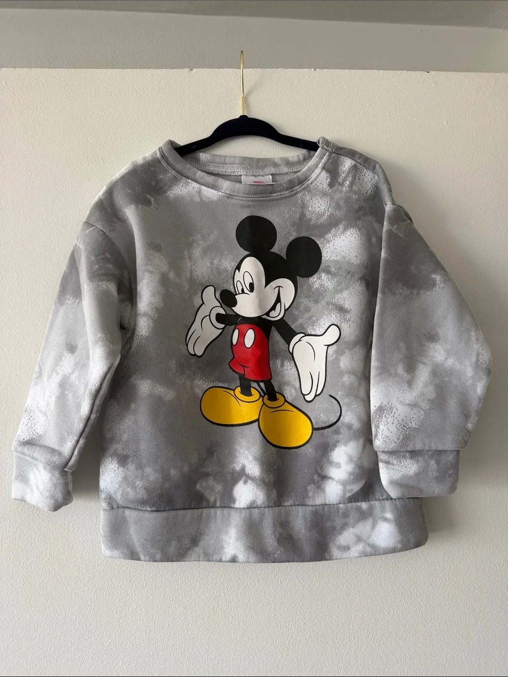 Disney Junior Mickey Mouse Gray Tie Dye Fleece Sweatshirt Joggers Set 4T NWOT